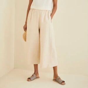 Beaumont Organic Linen Nicole Culottes - bone, size S